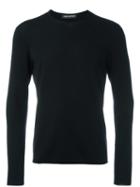 Neil Barrett Crew Neck Jumper, Men's, Size: Large, Black, Wool/cashmere/silk