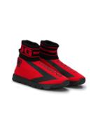 Dolce & Gabbana Kids Teen Logo Print Sock Sneakers - Red