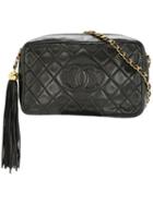 Chanel Pre-owned Fringe Cc Shoulder Bag - Black
