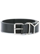Y / Project Logo Buckle Belt, Adult Unisex, Size: 90, Black, Calf Leather
