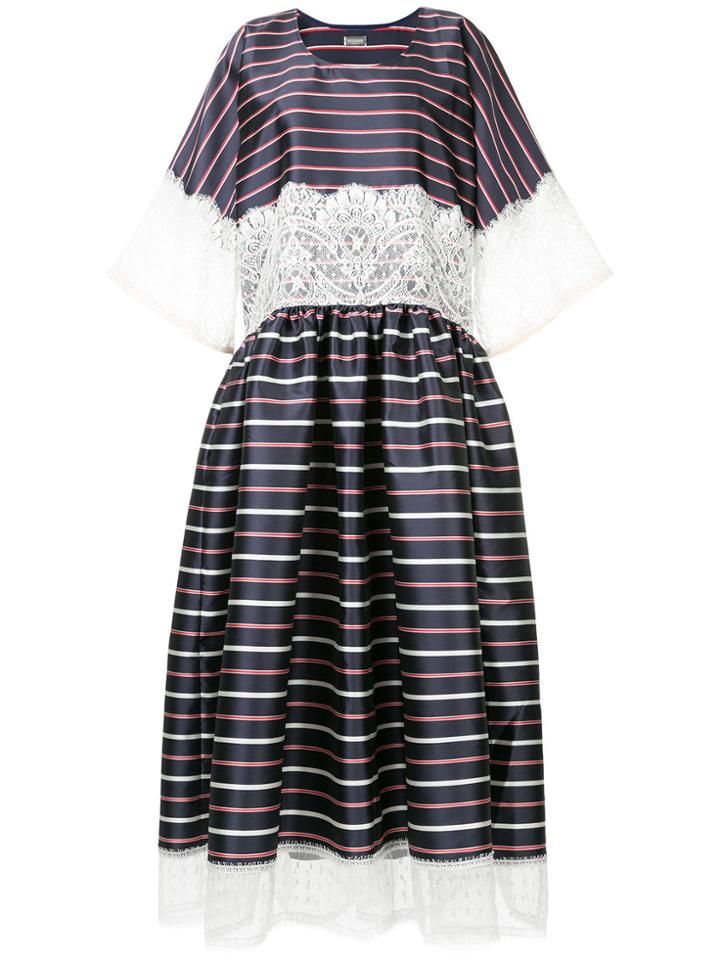 Alexis Mabille Striped Lace Dress - Blue