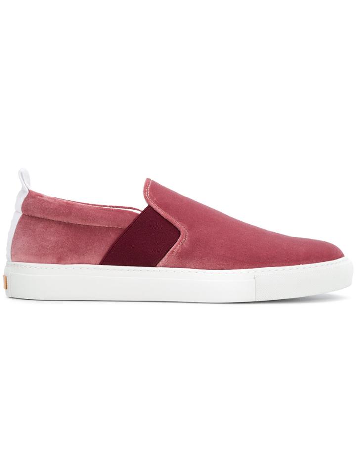 Closed Velvet Slip-on Sneakers - Red