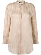 Giorgio Armani Vintage 1980's Semi-sheer Striped Shirt - Neutrals