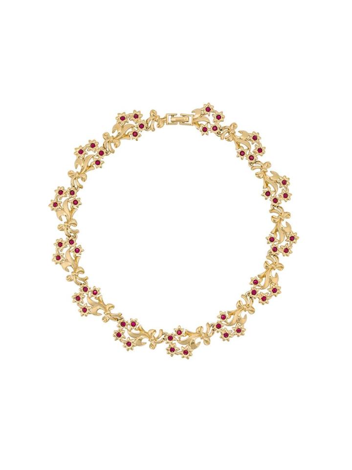 Nina Ricci Vintage Flower And Bow Necklace - Gold