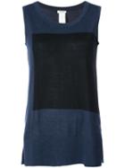 Akris Punto - Tonal Knitted Blouse - Women - Wool - 12, Blue, Wool