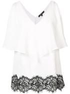 Derek Lam - Lace Detail Ruffled Blouse - Women - Silk - 46, White, Silk