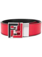Fendi Ff Logo Buckle Belt - Red