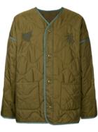 Monkey Time Quilted V-neck Coat - Green