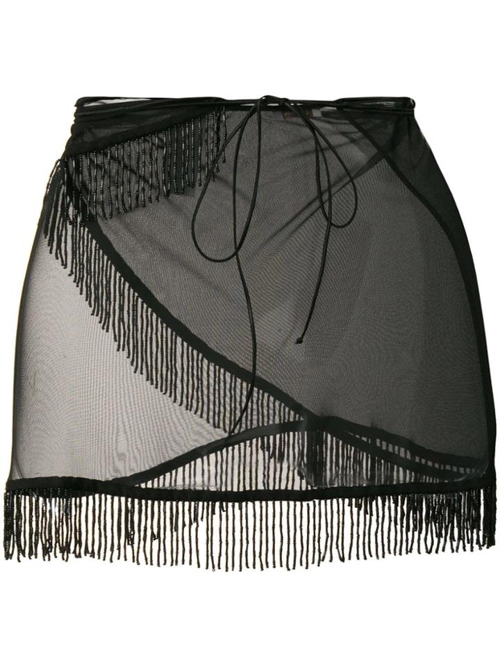 Oseree Mini Skirt Beach Cover-up - Black