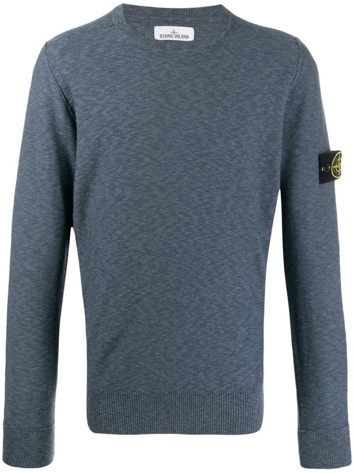 Stone Island Logo Badge Sweatshirt - Blue