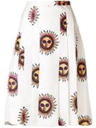 Paul Smith Sun Print Pleated Skirt - White