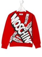 Moschino Kids Logo Print Sweatshirt, Boy's, Size: 12 Yrs, Red