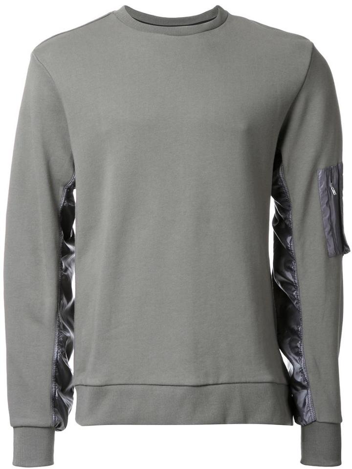 Tim Coppens Panelled Sleeve Sweatshirt, Men's, Size: Large, Green, Cotton/polyester