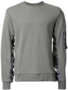 Tim Coppens Panelled Sleeve Sweatshirt, Men's, Size: Large, Green, Cotton/polyester