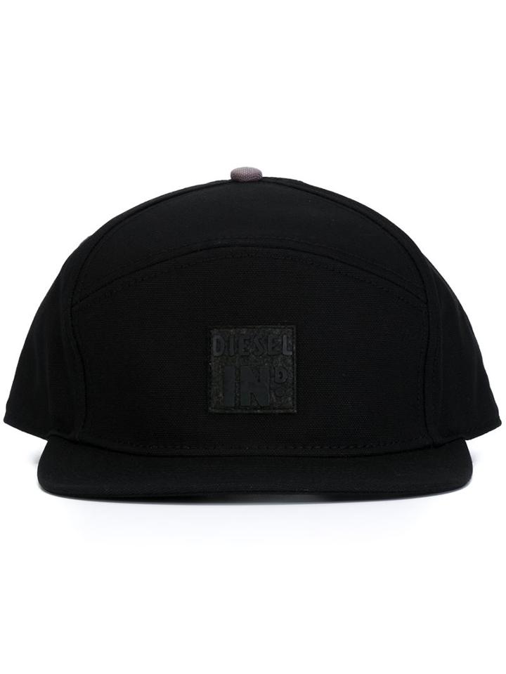 Diesel Logo Patch Cap, Adult Unisex, Size: Small, Black, Cotton