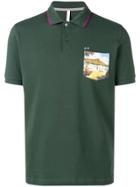 Sun 68 Contrast Pocket Polo Shirt - Green