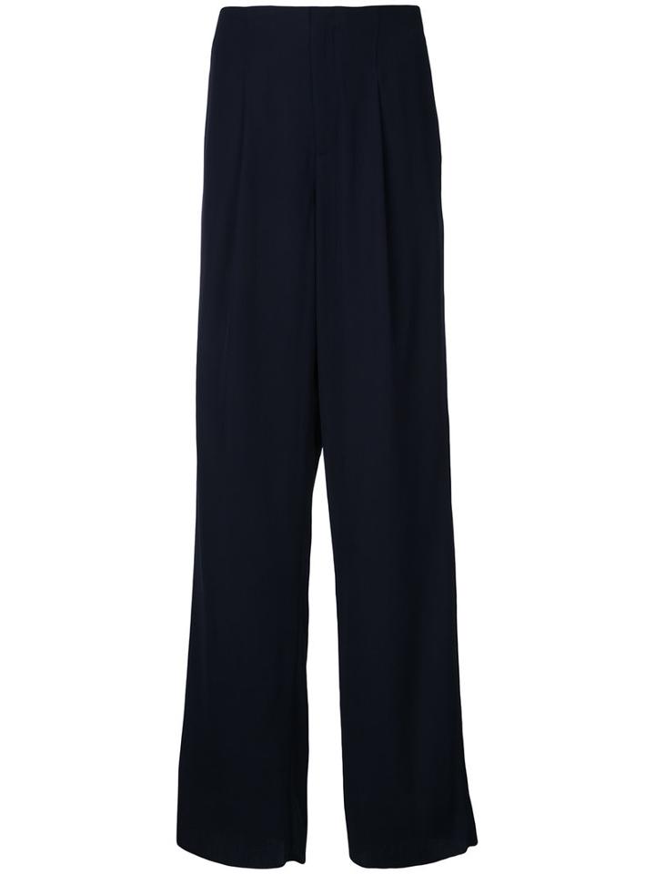 Ms Min - Palazzo Pants - Women - Viscose/virgin Wool - 6, Blue, Viscose/virgin Wool