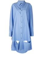 Maison Margiela Cut-out Oversized Shirt - Blue