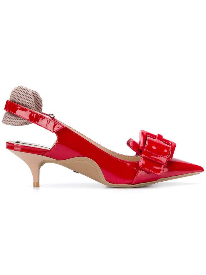 No21 Buckle-detail Kitten Heels - Red