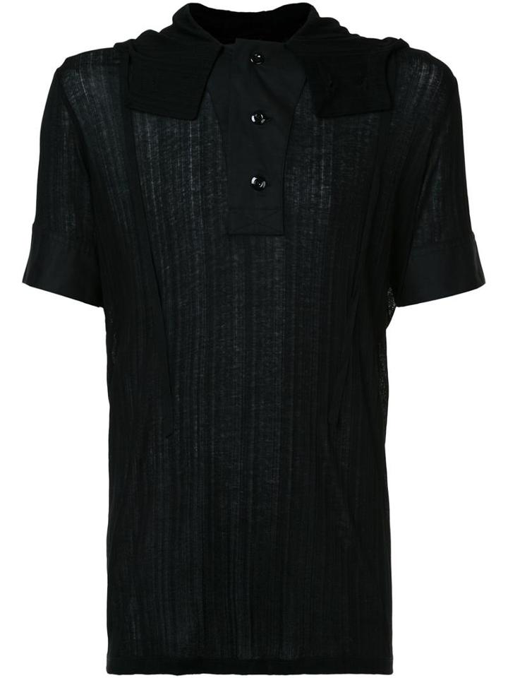 Ann Demeulemeester Buttoned T-shirt, Men's, Size: Xs, Black, Cotton