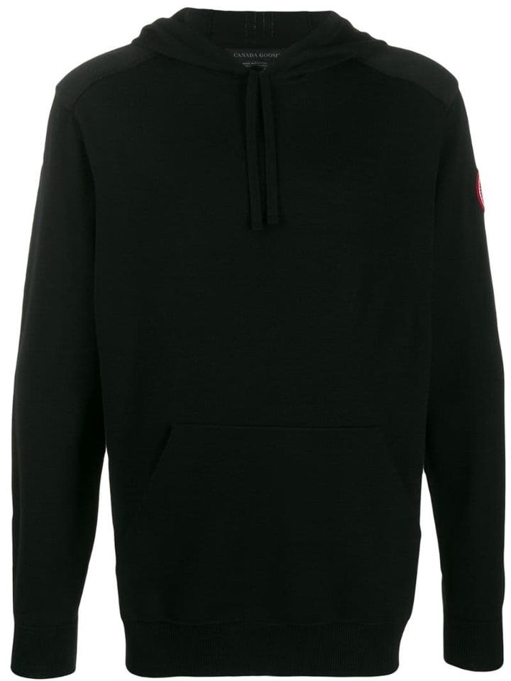 Canada Goose Stripe Detail Hooded Sweatshirt - Black