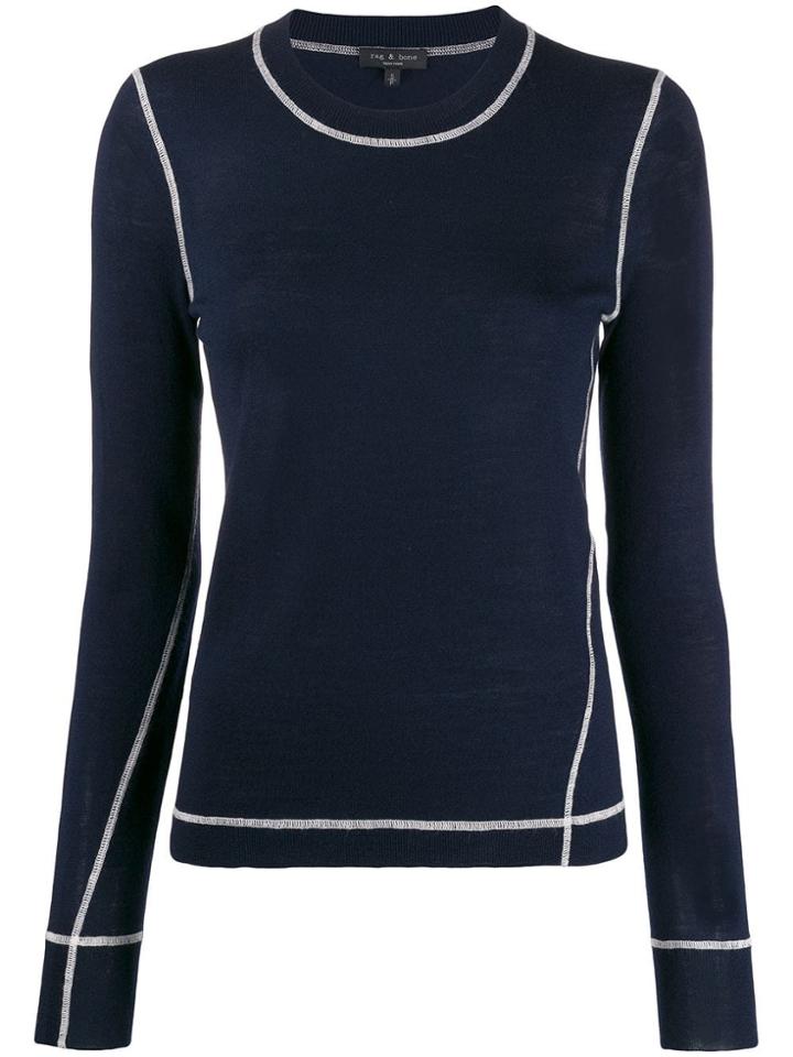 Rag & Bone Striped Knitted Top - Blue