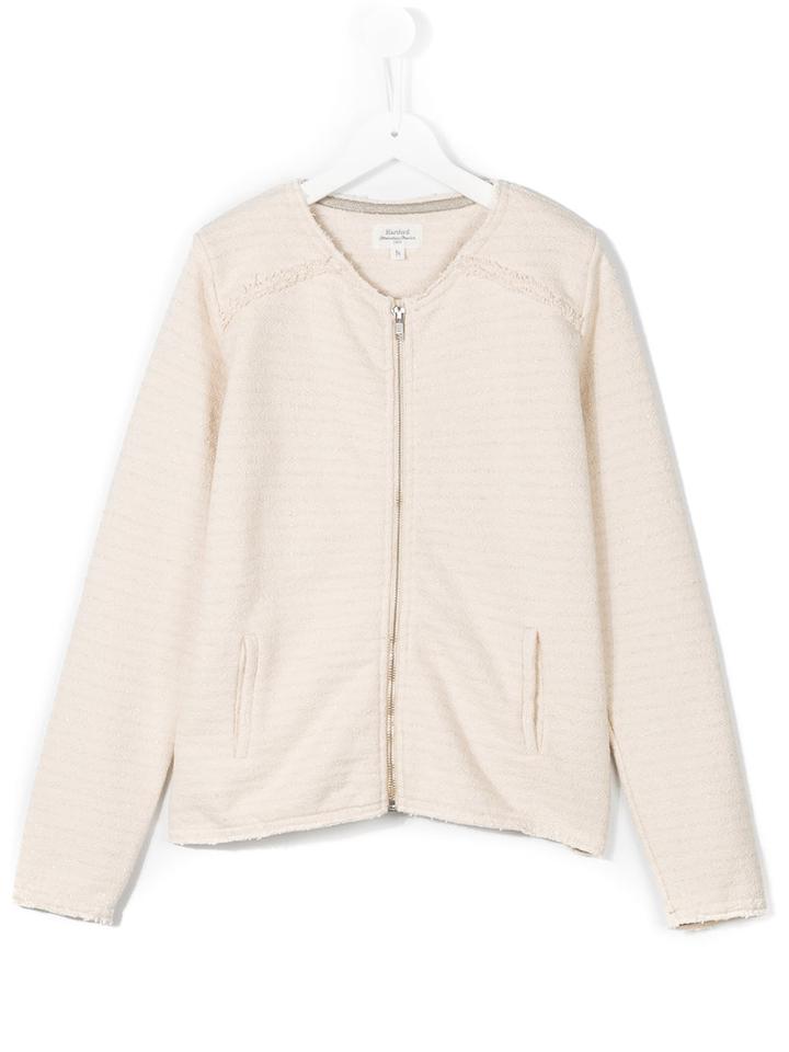 Hartford Kids Metallic Stripe Zip Jacket, Girl's, Size: 14 Yrs, Nude/neutrals