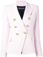 Balmain Double Breasted Blazer, Women's, Size: 36, Pink/purple, Cotton/viscose/acetate/polyurethane