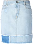 Vivienne Westwood Anglomania - Frayed Straight Denim Skirt - Women - Cotton - 28, Women's, Blue, Cotton