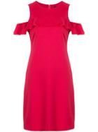 Loveless Cold-shoulder Shift Dress - Red