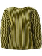 Pleats Please By Issey Miyake Pleated Blouse, Women's, Size: 3, Yellow/orange, Polyester