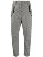 Brag-wette Checked Straight Trousers - Black