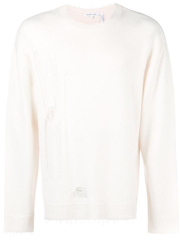 Helmut Lang Distressed Fitted Sweater - Neutrals
