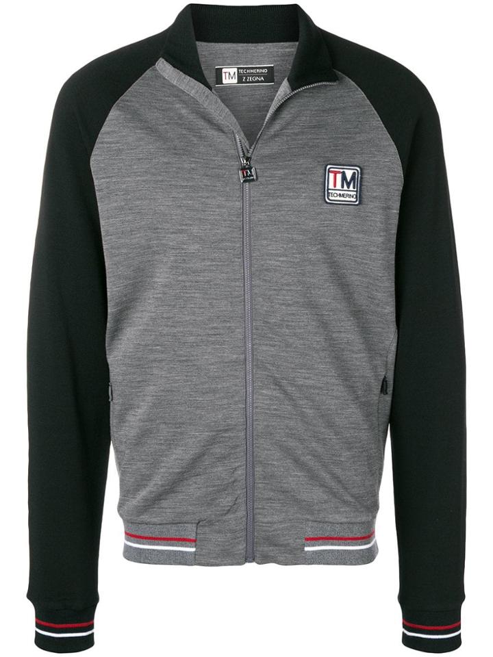 Z Zegna Stripe Detail Jacket - Grey