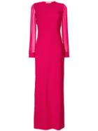 Givenchy Sheer Sleeve Evening Dress - Pink & Purple