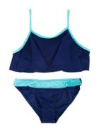 Duskii Girl Darcy Frill Crop Bikini Set - Blue