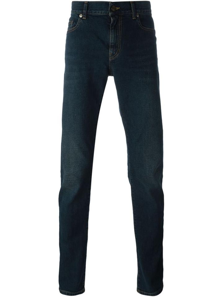 Saint Laurent Classic Slim Jeans, Men's, Size: 30, Blue, Cotton/spandex/elastane