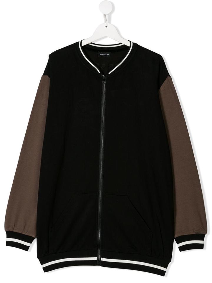 Monnalisa Zip-up Sweatshirt - Black