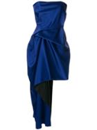 Roland Mouret Asymmetric Draped Dress - Blue