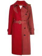 Sacai Two-tone Trench Coat - Red