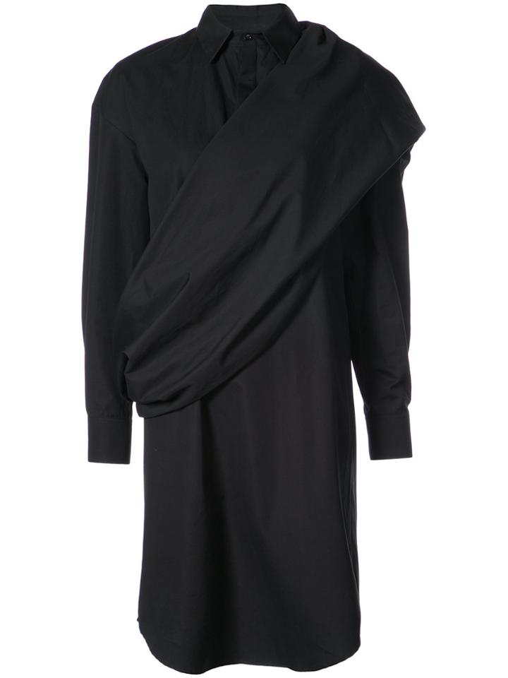 Chalayan Draped Shirt Dress - Black