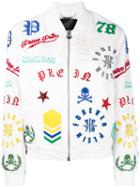 Philipp Plein - Michelle Bomber Jacket - Women - Cotton/polyamide/spandex/elastane - Xs, White, Cotton/polyamide/spandex/elastane
