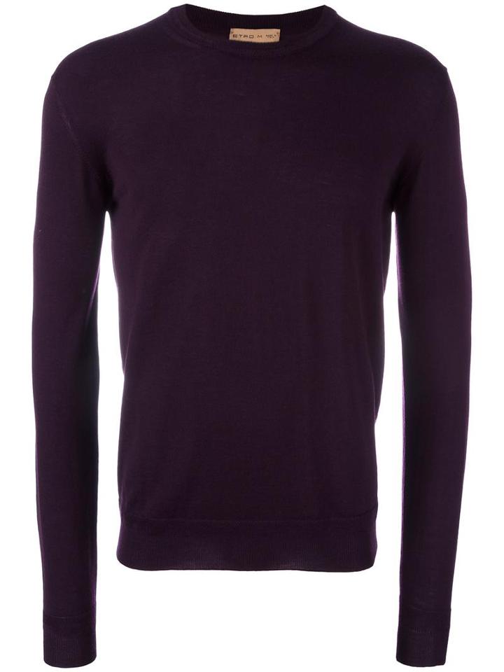 Etro Crew Neck Jumper, Men's, Size: Small, Pink/purple, Wool