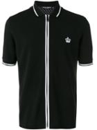 Dolce & Gabbana Zip Polo Shirt, Men's, Size: 46, Black, Cotton/silk