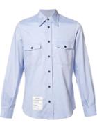 Maison Margiela Military Inspired Shirt, Men's, Size: 38, Blue, Cotton