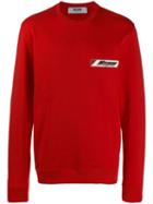 Msgm Chest Logo Patch Sweatshirt - Red