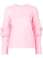 Comme Des Garçons Elbow Ruffle T-shirt, Women's, Size: Large, Pink/purple, Polyester