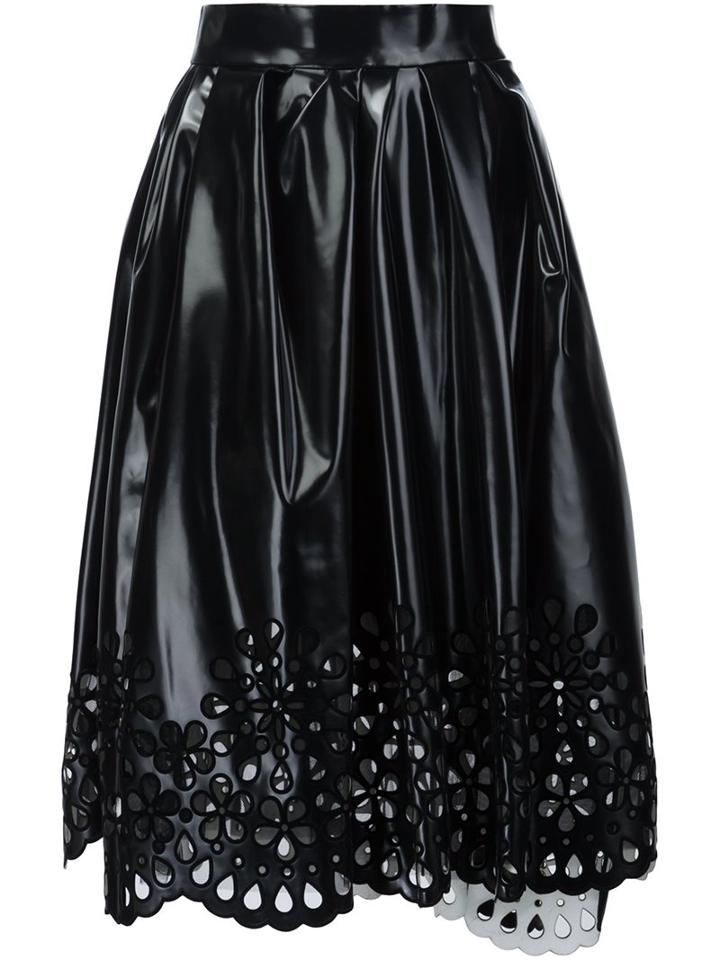 Marc Jacobs Perforated Midi Skirt, Women's, Size: 4, Black, Polyester/polyurethane