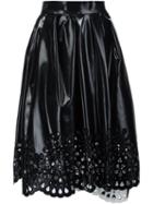 Marc Jacobs Perforated Midi Skirt, Women's, Size: 4, Black, Polyester/polyurethane