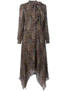 Saint Laurent Paisley Print Long Dress, Women's, Size: 38, Silk/viscose